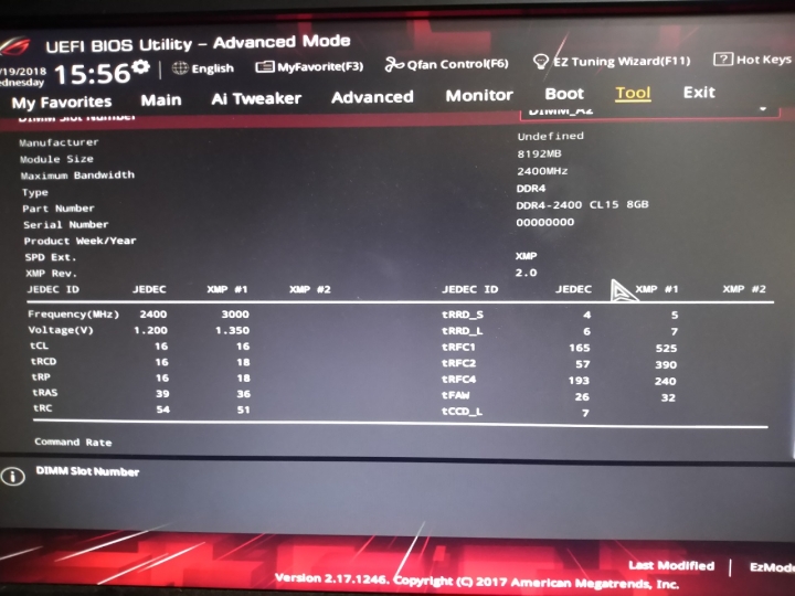 無聊測Antec 3 Series DDR4 2400 8G*2(三星B-DIE顆粒)