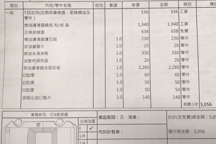 10.5代altis換汽油濾網