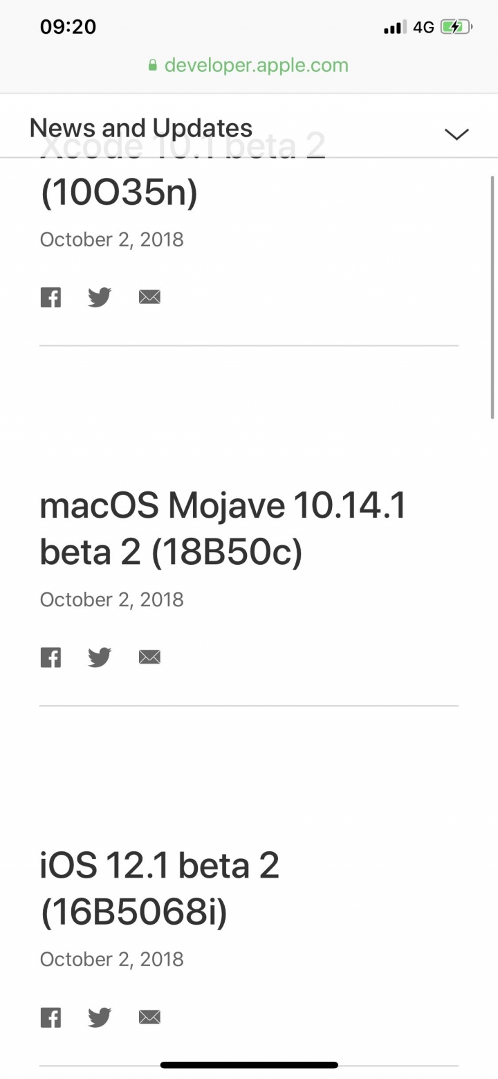 iOS 12.1 Developer beta 2