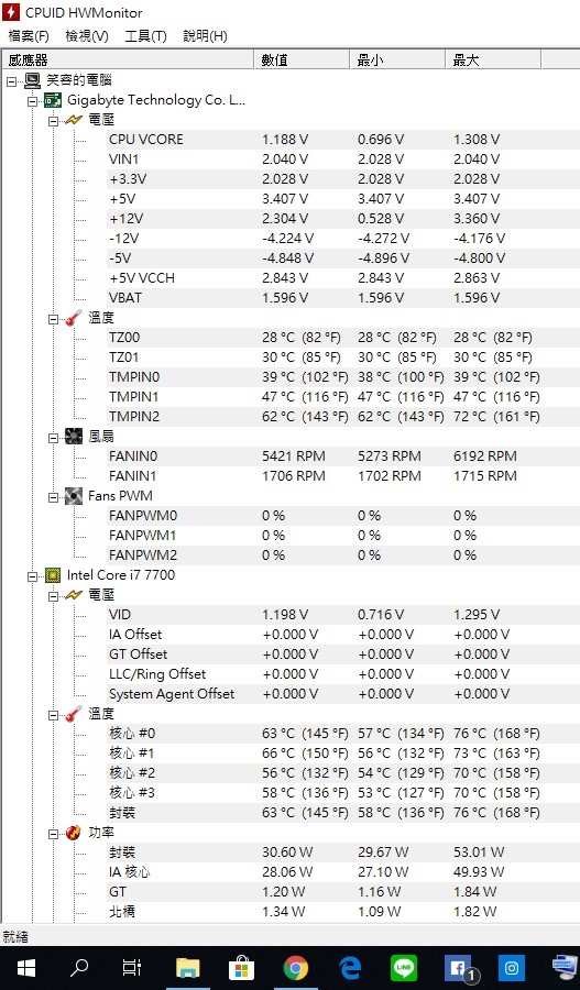 i7 7700+原廠風扇 散熱