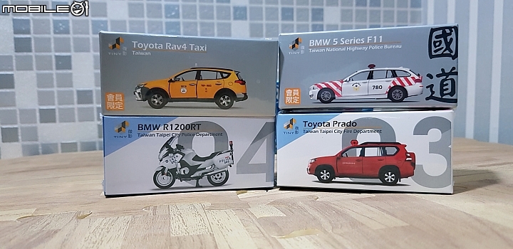 【開箱】RAV4計程車、BMW國道警車/重機等一同登場,TINY微影台灣系列小車分享!