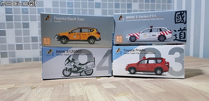 【開箱】RAV4計程車、BMW國道警車/重機等一同登場，TINY微影台灣系列小車分享！