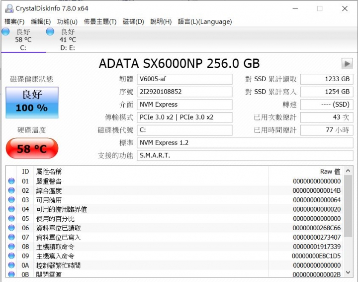 Asus FX504GE M.2 PCIE SSD 溫度
