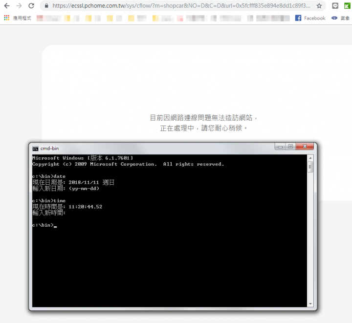 今天是雙十一，國內知名的 pchome 網站竟然當掉了！