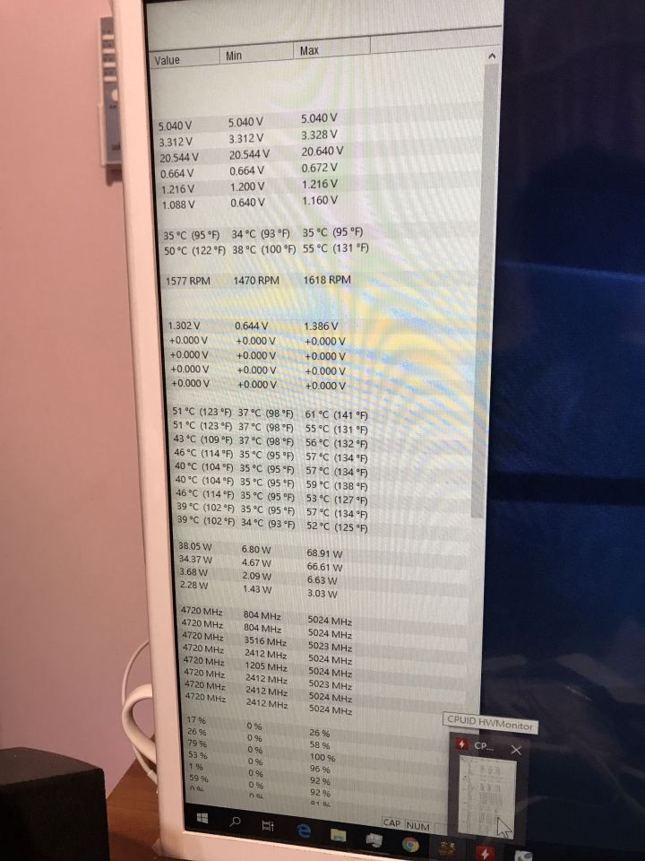 i9 9900k 上手後一個禮拜溫度表現...