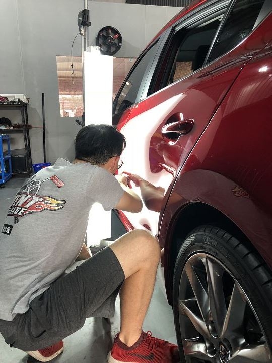 2018 Mazda 3 凹痕完整修復 補玻璃石頭洞 完整攻略流程 心得