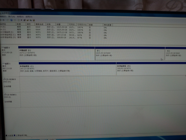 請問重灌win7後看不到硬碟內的資料？