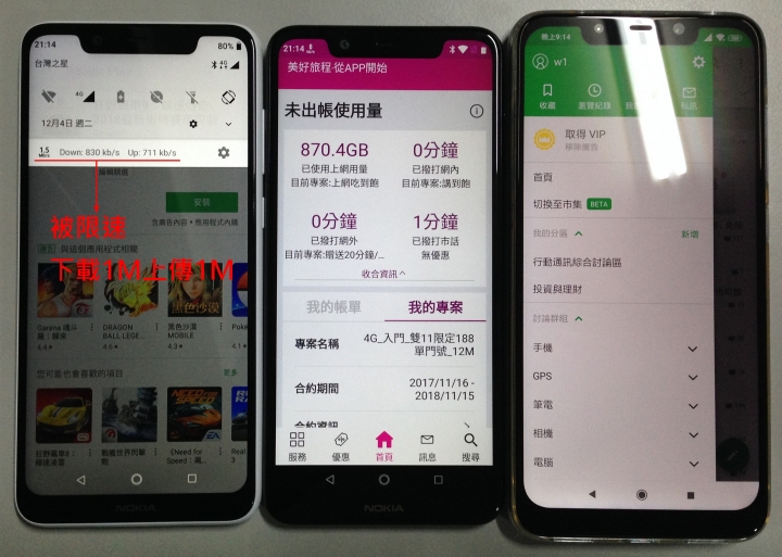 重度測試-台星流量850G後會限速1M 台灣之星