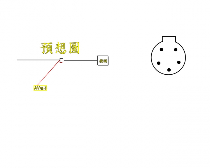 記錄器5針5芯接頭想擴接av出來