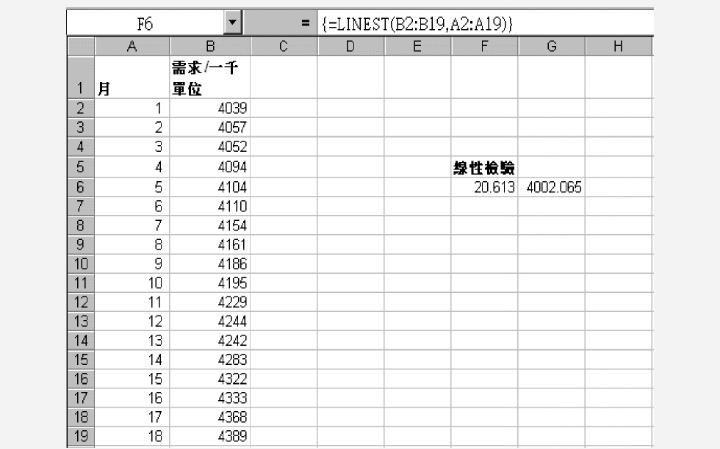 想請教excel中如何計算斜率，求幫忙