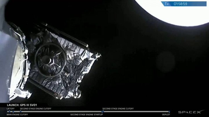 SpaceX發射美軍衛星GPS-III