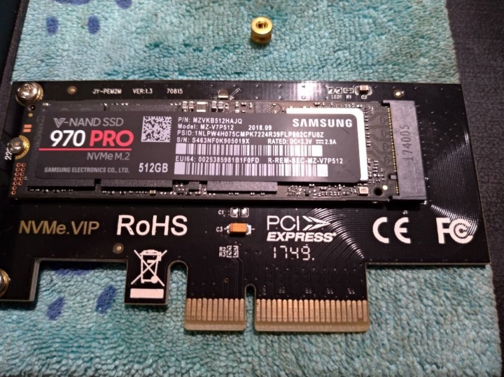 P8Z77-V LK跟Samsung 970Pro 512G