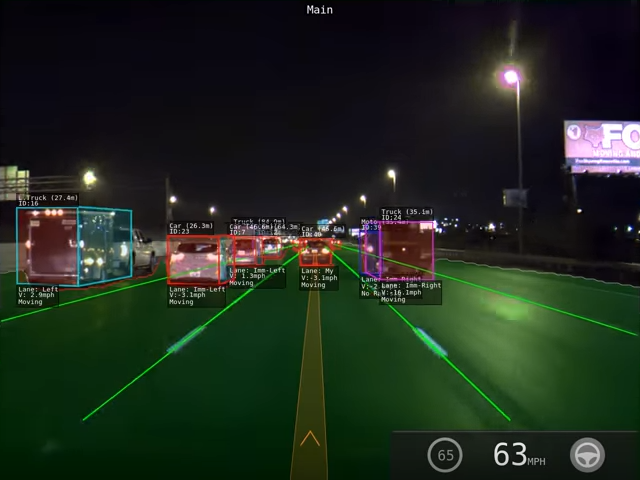《Autopilot》圖像化AP眼中的世界8 (夜間小雨)