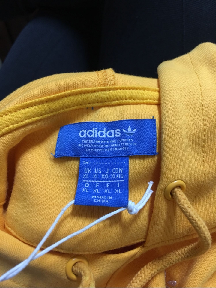 adidas TNT tape hoodie帽t真假