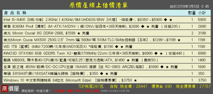 25K左右的電腦這樣組可以嗎?