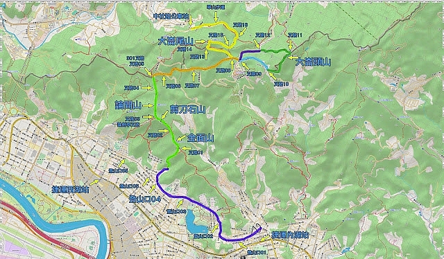 路線紀錄：【金面山】【剪刀石山】【論劍山】【大崙頭山】【大崙尾山】〖翠山步道〗