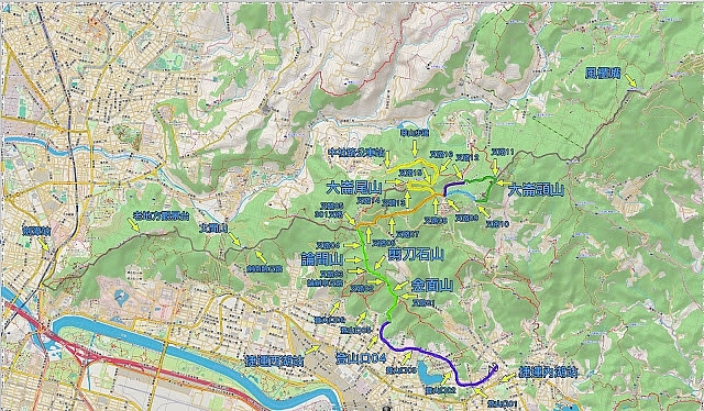 路線紀錄：【金面山】【剪刀石山】【論劍山】【大崙頭山】【大崙尾山】〖翠山步道〗