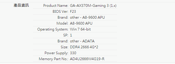 技嘉AX370M-Gaming 3無法開機的情況