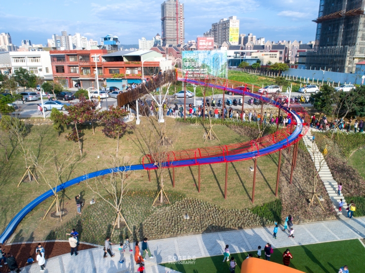 桃園風禾公園50公尺長滾輪溜滑梯｜空拍｜地景｜圖多
