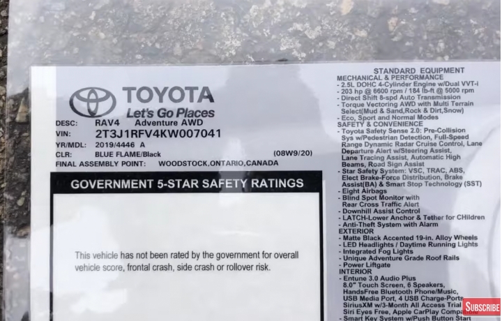 新RAV4 Adventure版本產地問題