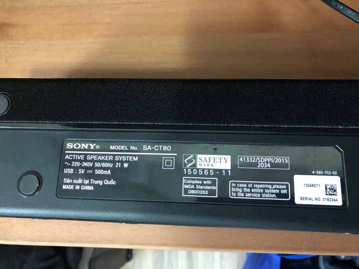 SONY HT CT-80 降壓？直流？有聽沒有懂。。。