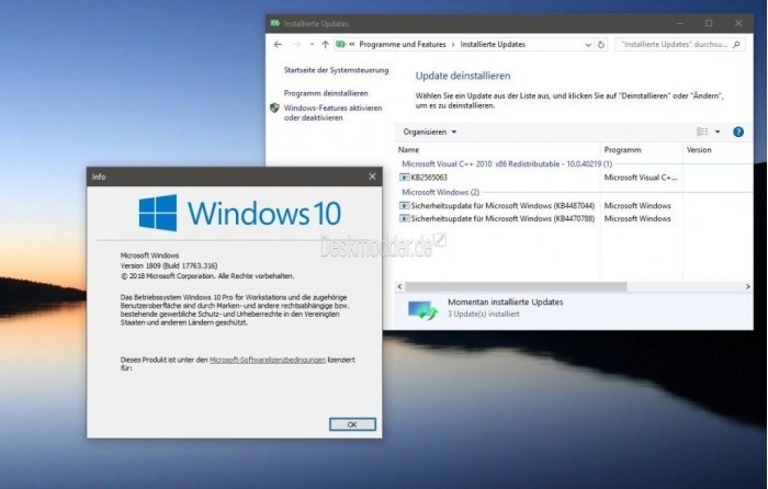 Windows 10 Version 1809 的累積更新 (KB4487044)