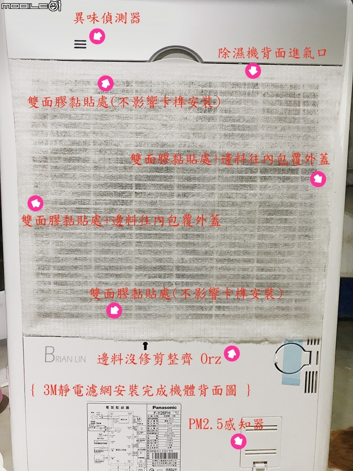 分享文 - 3M靜電空氣濾網 vs Panasonic F-Y26FH 空氣清淨除濕機