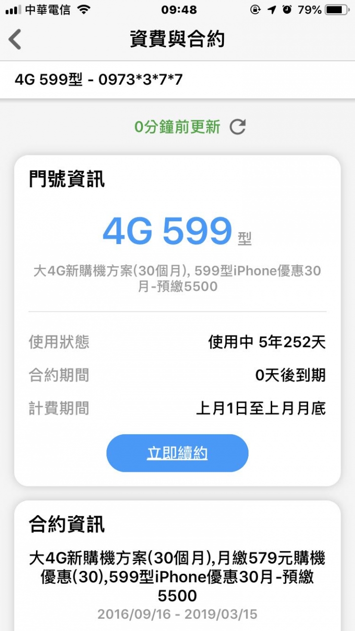 中華大4G今日到期
