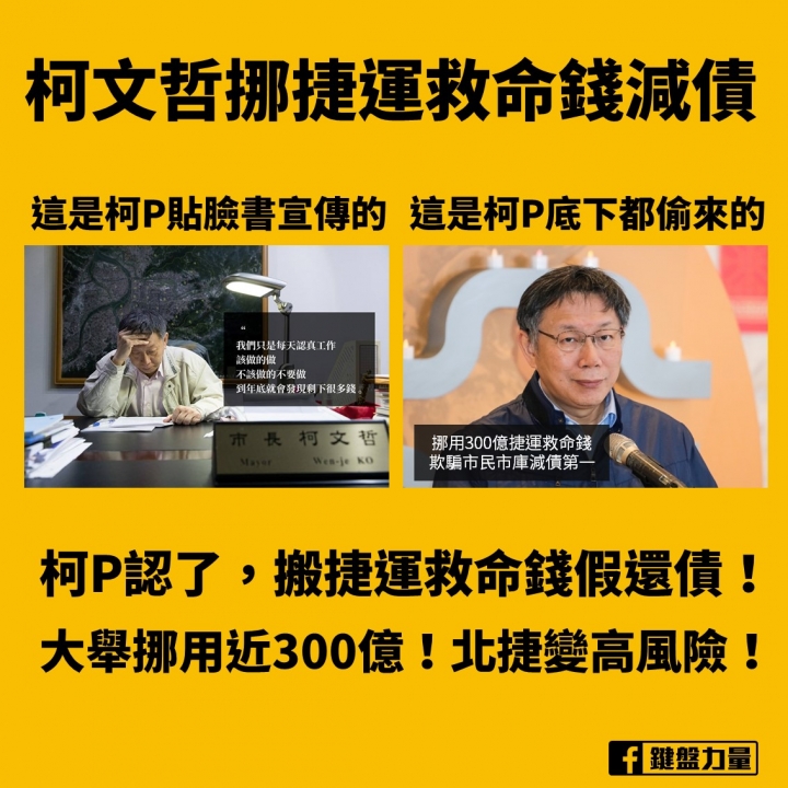 柯文哲認了！挪捷運300億救命錢假還債..