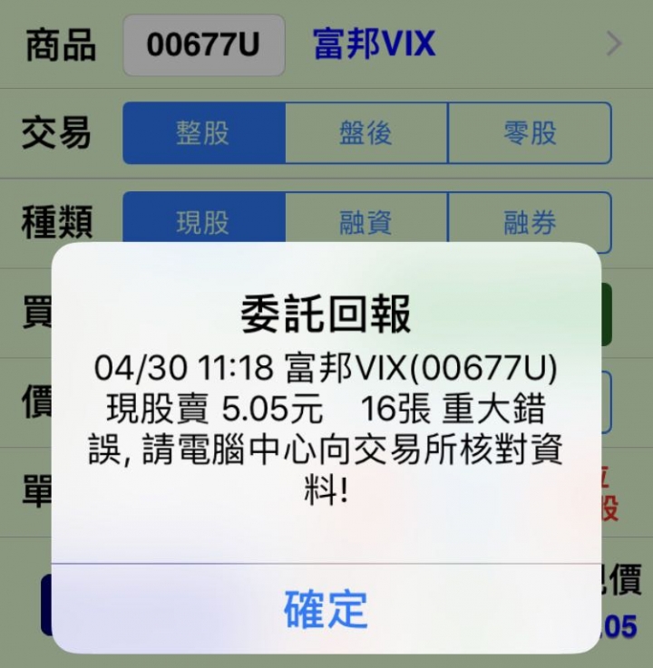 請問富邦vix 限股持股 現在為何無法賣出？