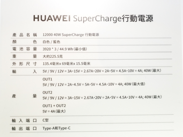 華為這12000mAh行動電源支援40W快充 還只有手掌大