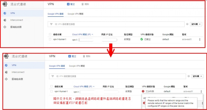 GCP (Google Cloud Platform) 與 Nusoft 防火牆 VPN 連線疑問