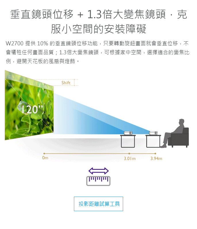 4K HDR 超短焦廣色域極致影像-BENQ W2700色準導演機開箱