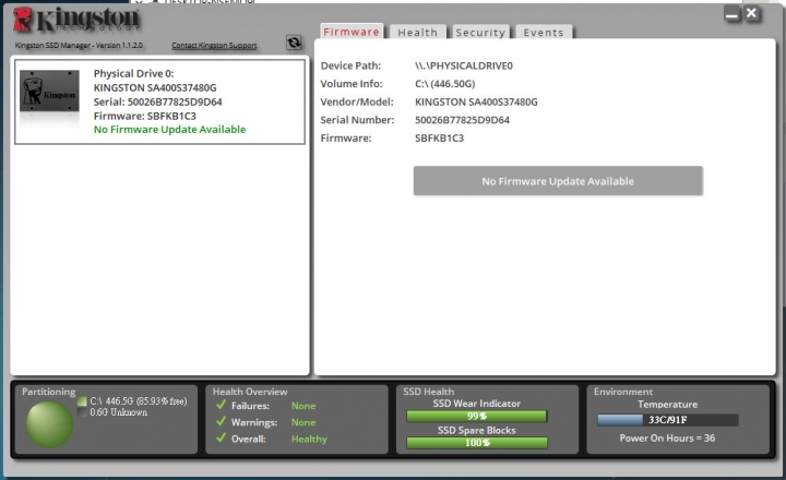 KINGSTONE SSD @ Win10 SSD