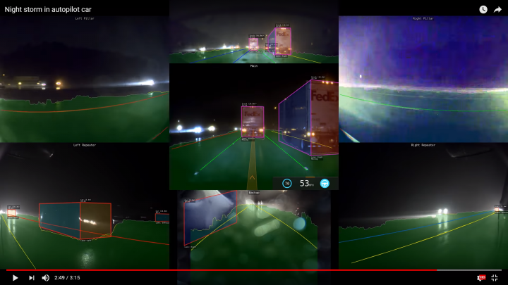 《Autopilot》圖像化AP眼中的世界11 (夜間大雨)