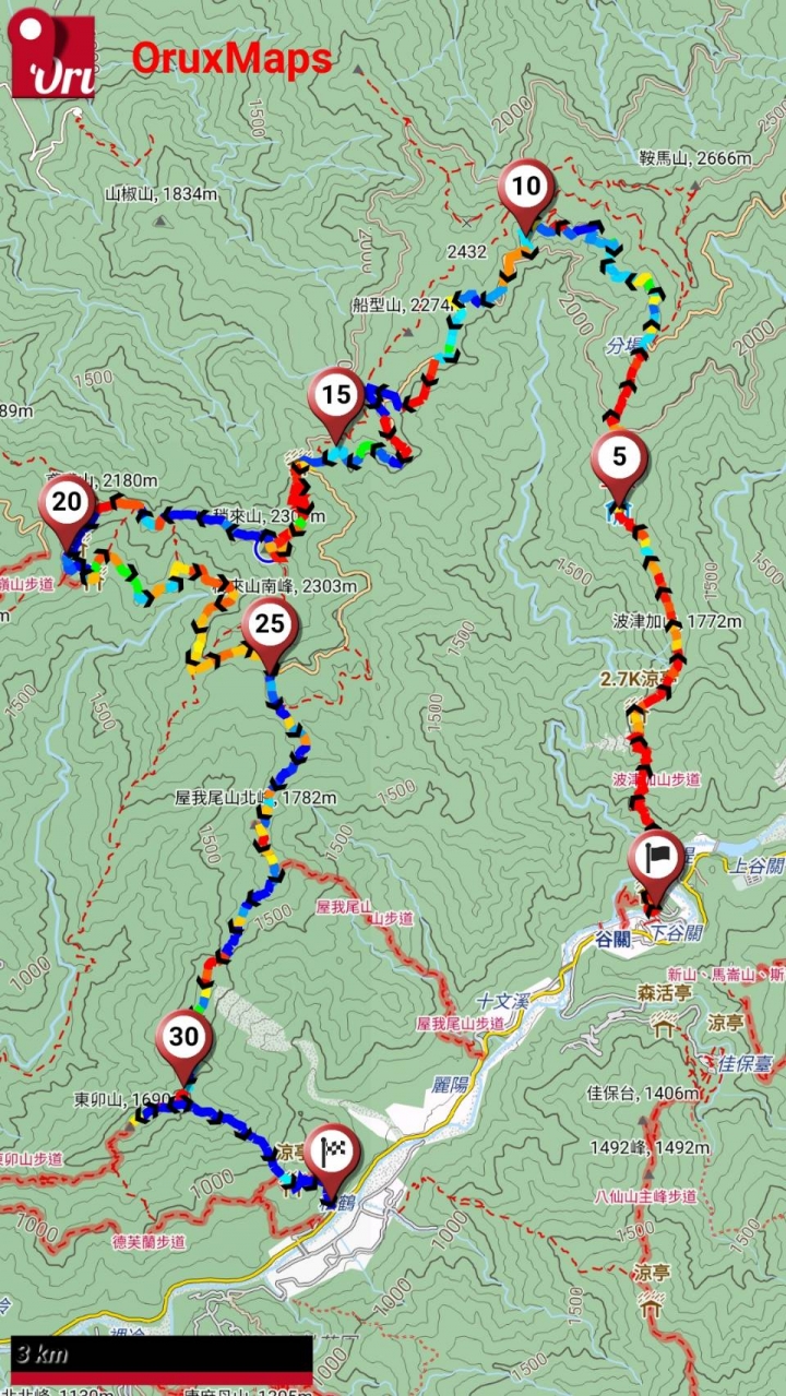 20190427波津加、屋我尾、東卯山、鳶嘴山、稍來山、波屋東 一日縱走(文長)