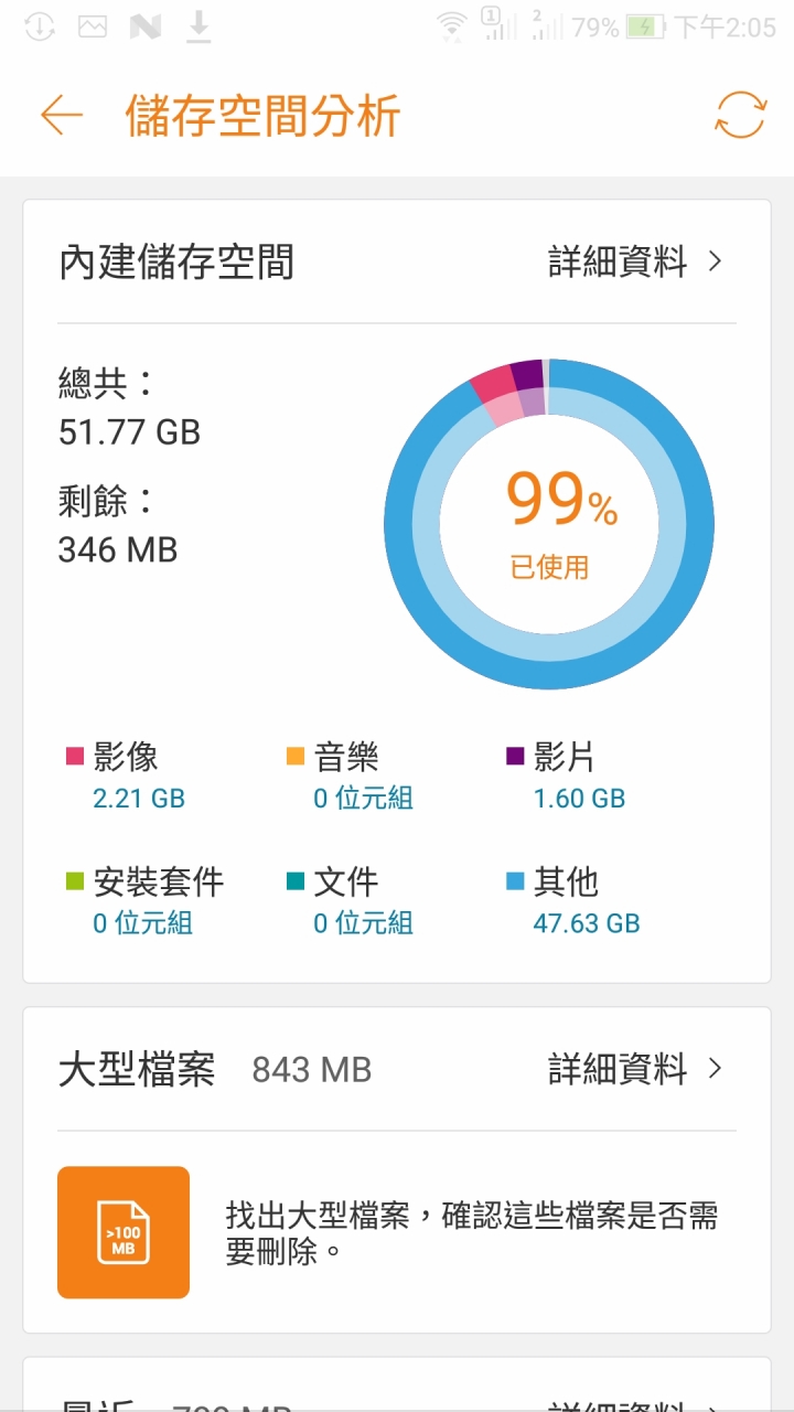 Zenphone 4 手機空間莫名消失