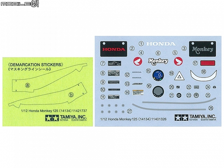 【海外快訊】TAMIYA 本田大猴 Monkey 125 模型發表！下月起在日本當地販售開始！