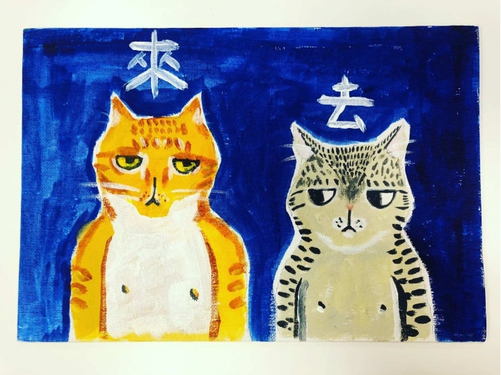 家裡貓咪們的壓克力畫