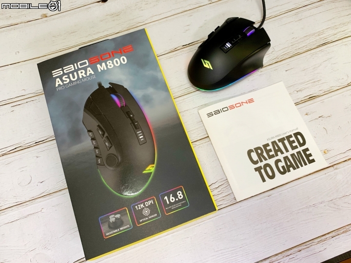 [開箱] SAIOSONE M800 電競滑鼠 – PMW3360晶片、12000DPI、具備12個自定義按鍵