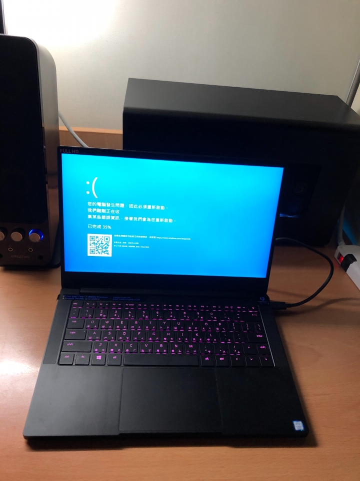 Razer Stealth 13筆電外接Razer本家外接顯卡盒Core X Chroma接觸不良/系統崩潰