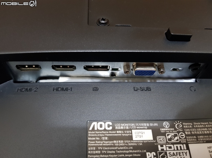 AOC C27G1 新買的曲面螢幕開箱