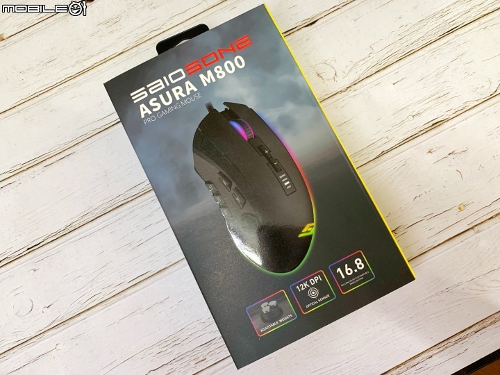 [開箱] SAIOSONE M800 電競滑鼠 – PMW3360晶片、12000DPI、具備12個自定義按鍵