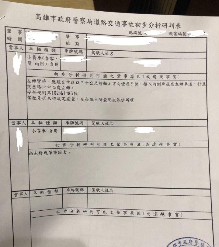 有關車禍的問題