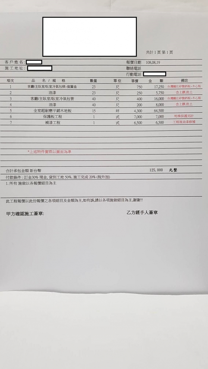請各位大大幫我看一下報價是否合理~!