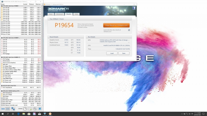微星P65_9SF i9-9880H+RTX2070 MAX-Q 機本說明與測試 原廠+優化調整在2樓
