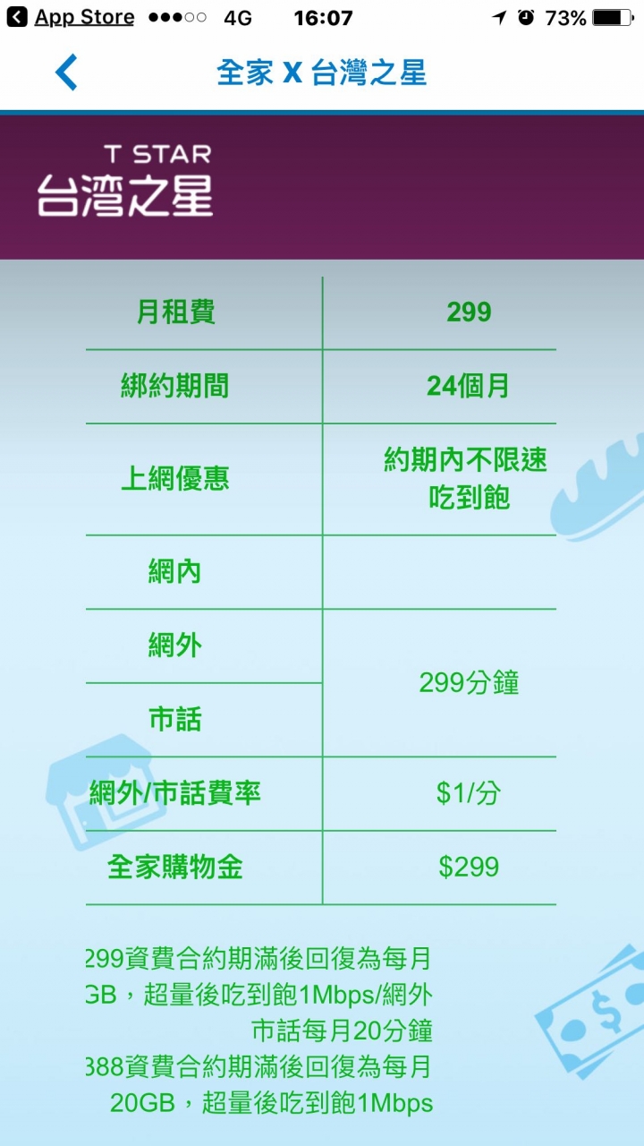 全家 x 台灣之星 優惠方案
