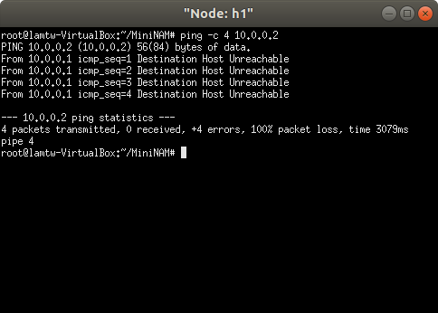 點我看大圖 急......Ubuntu 18.04 環境使用MIninet 和MiniNAM 執行pingall失敗