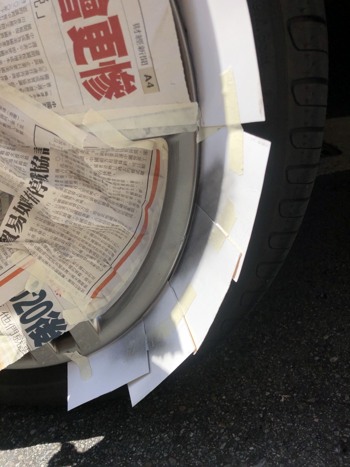 BMW 320i M Sport 輪框刮傷噴漆修復DIY