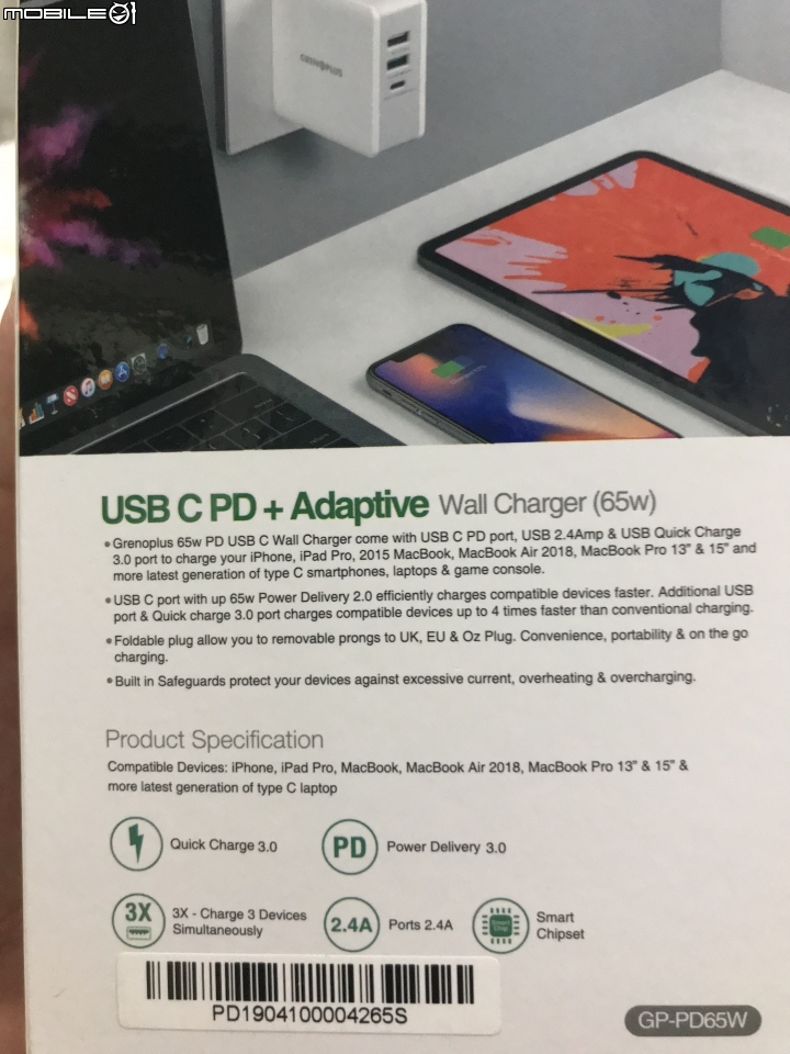 Grenoplus-Type C ( Thunderbolt )周邊新選擇-65W PD 3.0旅充、9 in 1 hub, Type C to C Cable